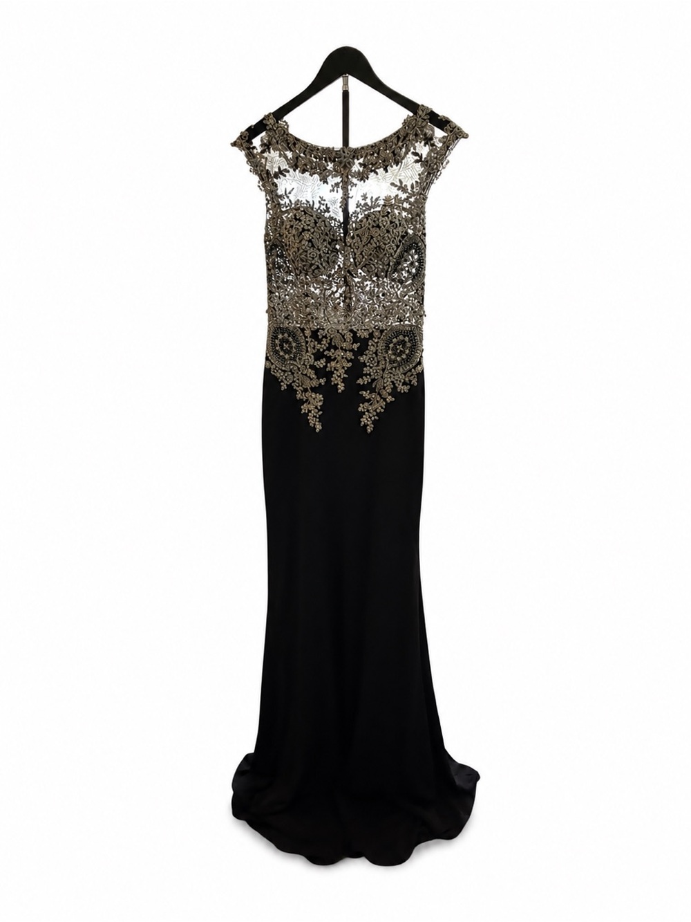 Abby Paris Black Beaded Embellished Formal Gown Size 10